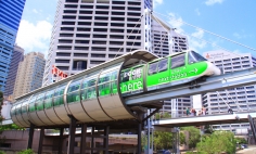 Sydney Monorail departing Darling Park Station